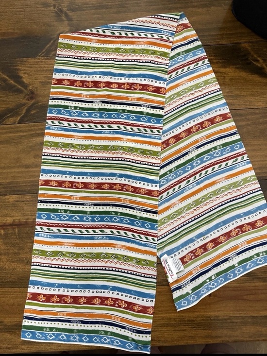 Talbots Accessories - Talbots Silk Scarf 🧣 Striped Multicolor Scarf with Folk-Inspired Pattern